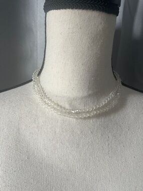 Vintage Crystal-Like Clear Double Strand Necklace - Women Jewelry